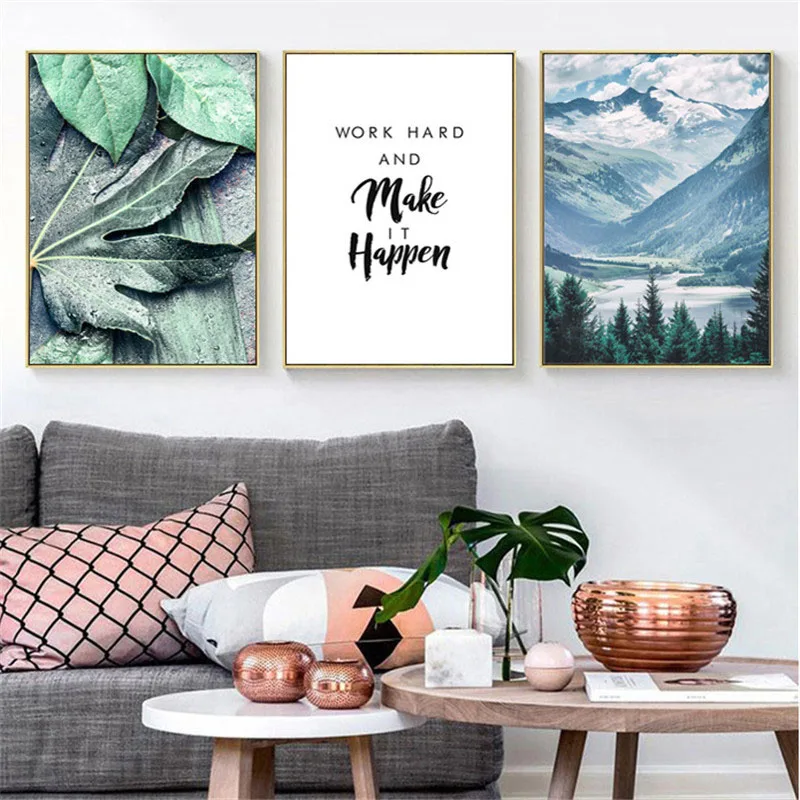 

HAOCHU Nordic Decorative Forest Landscape Minimalist Mountain Marine Plant Personality Home Fresh Wall Art Canvas Print Poster