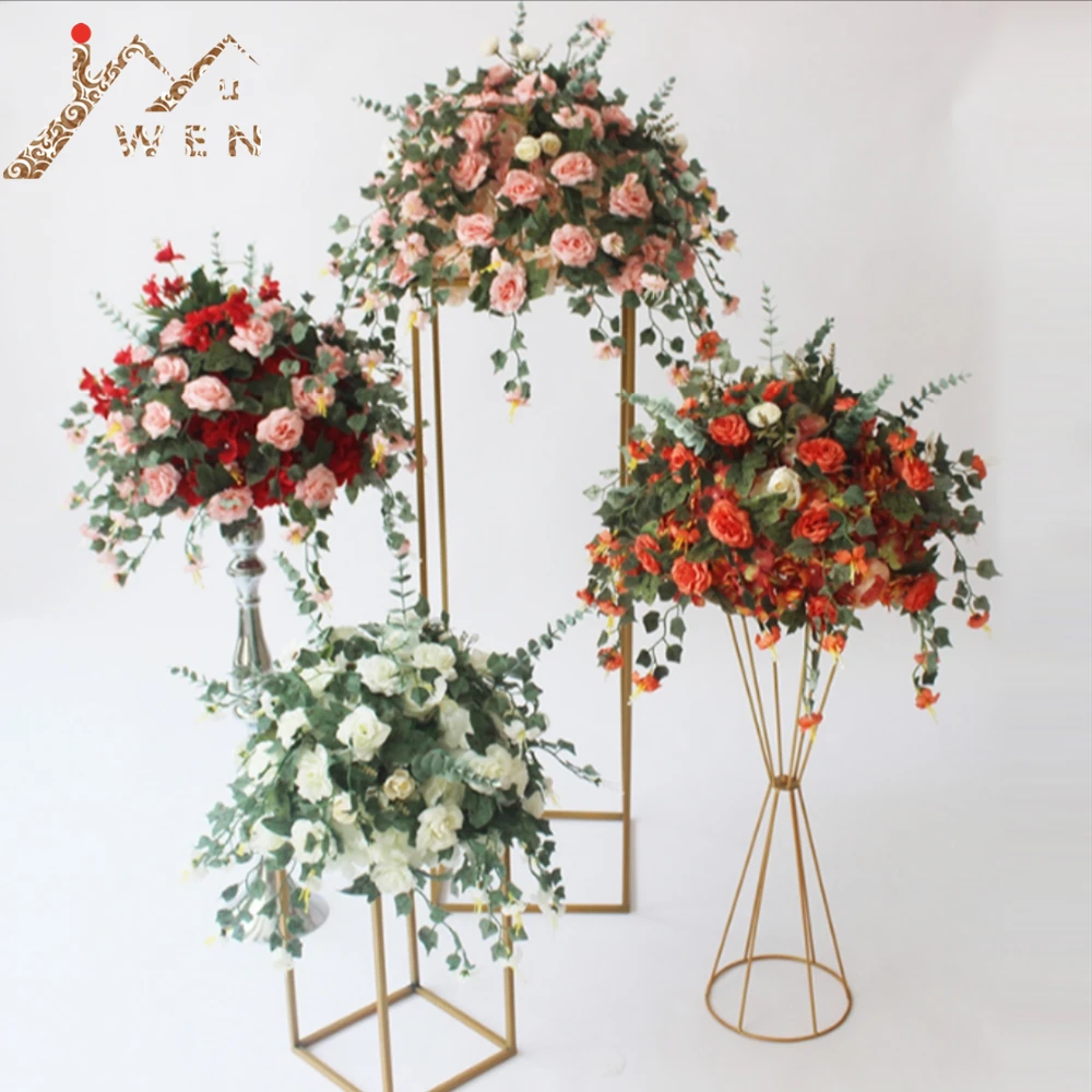 Artificial Silk Flower Ball Flower Rack For Wedding Centerpiece Home Room Decoration Party Supplies DIY Craft Flower 7 Color