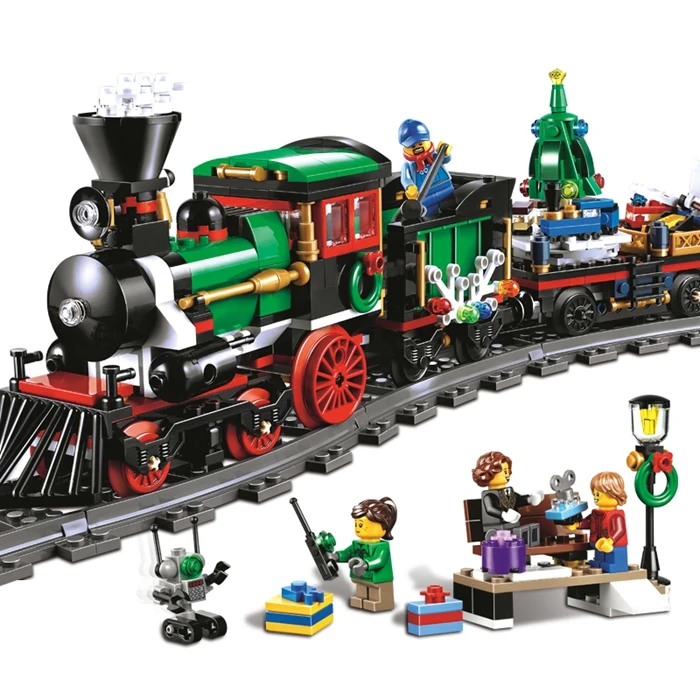 

CX 36001 770Pcs Creative Series The Christmas Winter Holiday Train Set Children Educational Building Blocks Bricks Toys 10254