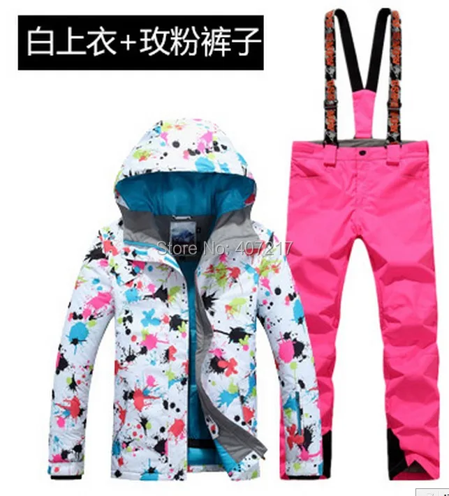 2017 جديد وصول إمرأة الجليد التزلج سترة تزلج تناسب المرأة زهرة الطباعة و البنفسجي حمالة السراويل التزلج 2017 جديد وصول إمرأة الجليد التزلج سترة تزلج تناسب المرأة زهرة الطباعة و البنفسجي حمالة السراويل التزلج