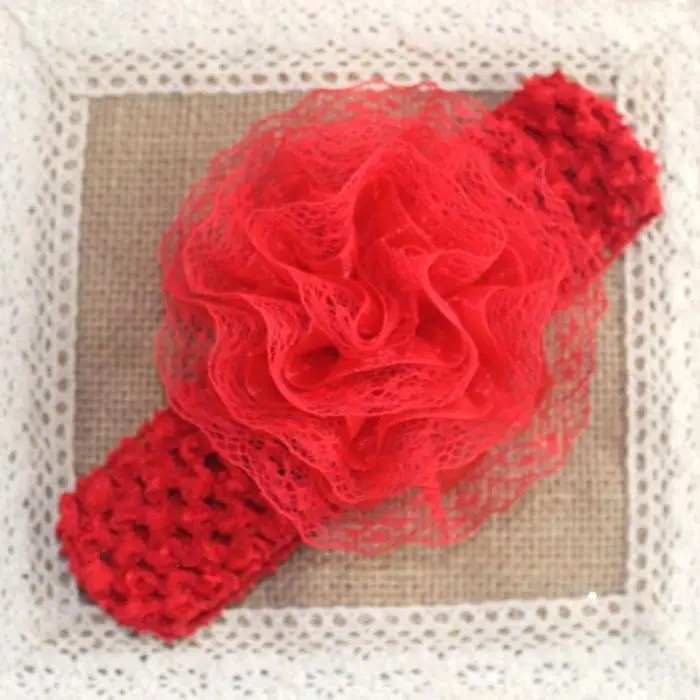 Новорожденный ребенок Цветочная эластичная повязка на голову широкая кружевная лента для волос аксессуары для волос, реквизит для фотографирования реквизит GDD99