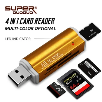 

Multi All in 1 Micro USB 2.0 Memory Card Reader Adapter for Micro SD SDHC TF M2 MMC MS PRO DUO Card Reader Free shipping