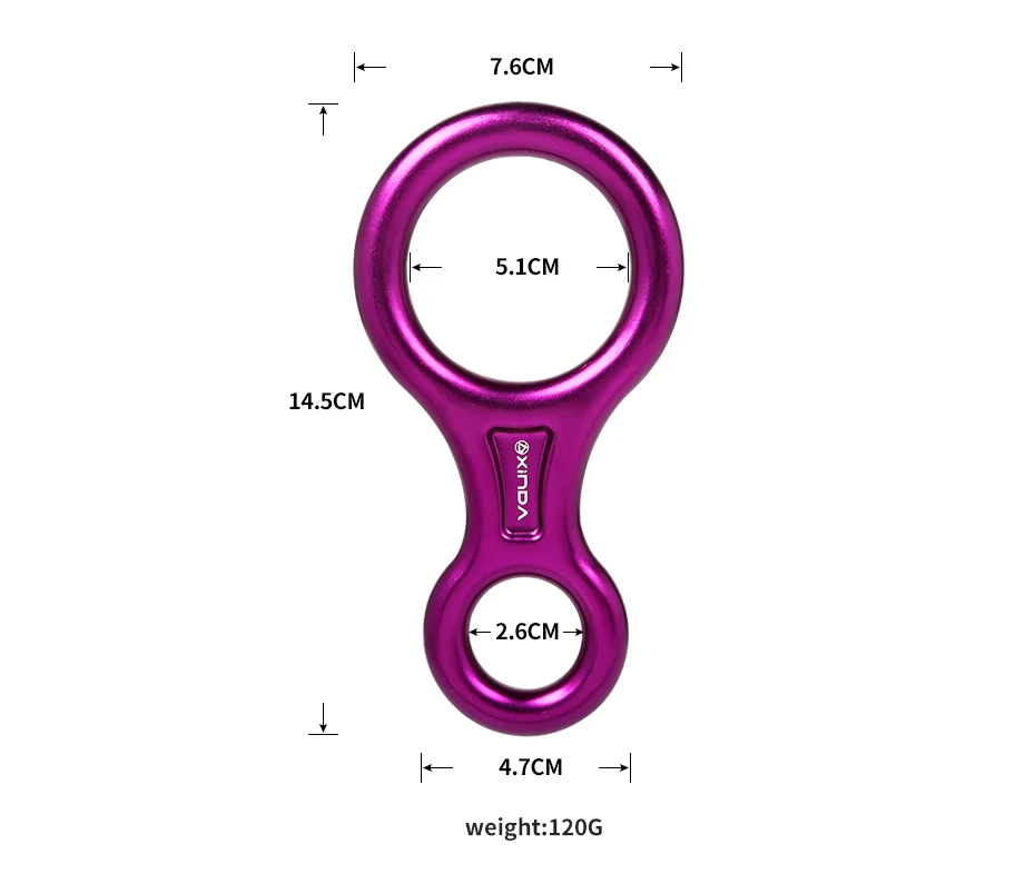 XINDA Rock Восхождение Карабин 8 Форма такелаж спусковое устройство Алюминий рисунок страховочное устройство спуск 35KN восемь кольцо оборудование для спуска по склону