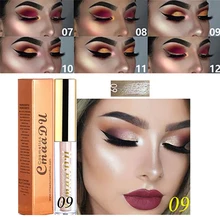 12 цветов Блеск Макияж глаз лайнер для женщин легко носить водонепроницаемый пигментированная жидкая подводка для глаз с блестками Макияж 1