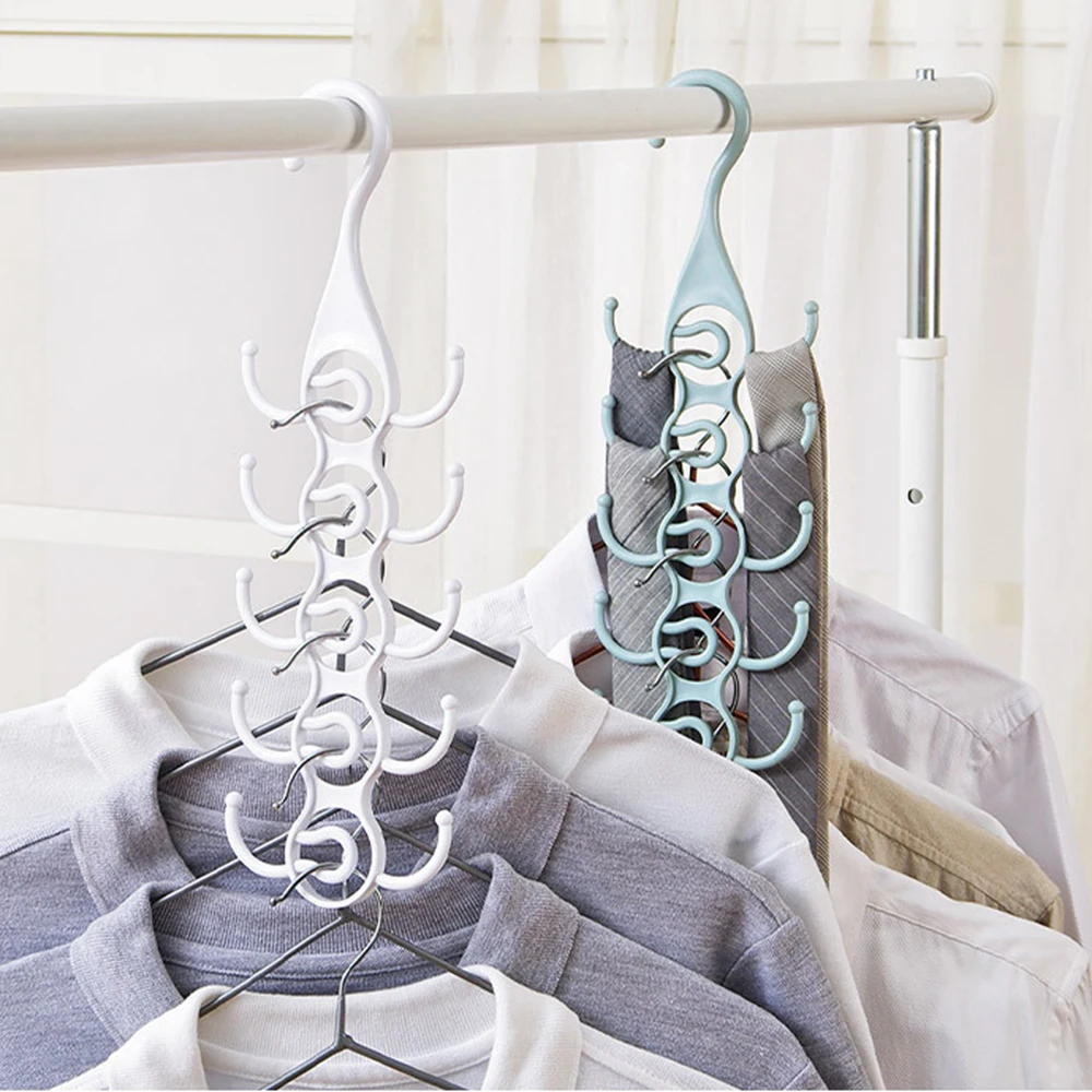 

1PC Multifunction Plastic Clothes Hangers Storage Racks Clothes Drying Rack Wardrobe Scarf Clothes Hangers Organizer Holders