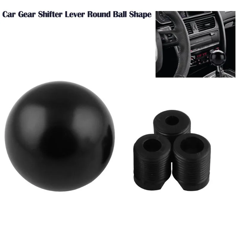 

CARPRIE Gear Shift Knob Round Ball Shape Black Carbon Fiber Universal Car Gear Shift Knob Shifter Lever Black je18
