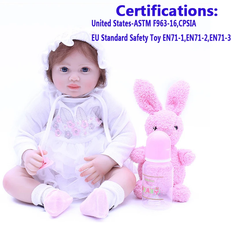 20/" Reborn Girl Doll Handmade Realistic Lifelike Newborn Doll Full Silicone
