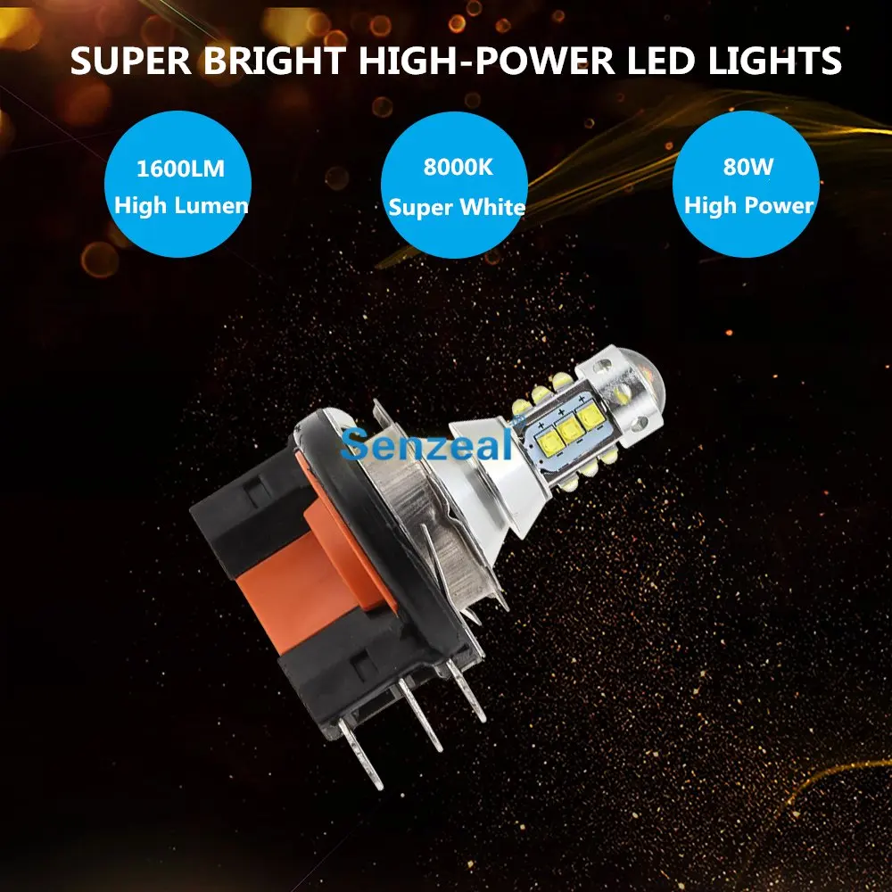 2шт 8000k 1600lm H15 80W 16smd светодиодный авто Интерьер противотуманная фара замена лампы