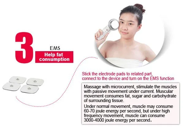 1 МГц ультразвуковое инфракрасное био микроррендное EMS сжигание жира для кожи, лица и тела подтяжка упругость косметический аппарат для похудения
