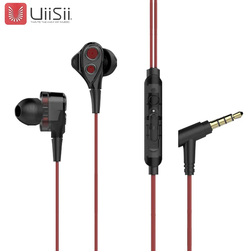 UiiSii HiFi HI-RES наушники-вкладыши с супер басами с регулировкой громкости и шумоподавлением для Android/Iphone