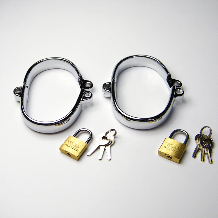 Latest Male Female Stainlees Steel Oval Wrist Restraint Handcuffs ...