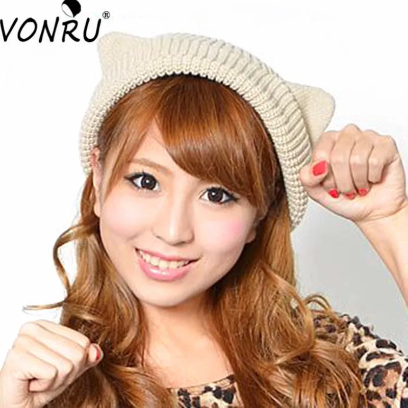 Hot-Newest-Cat-Ear-Beanie-Hat-Cap-Women-Beanies-Bonnet-Knitting-Wool-Cute-Pretty-Angle-of