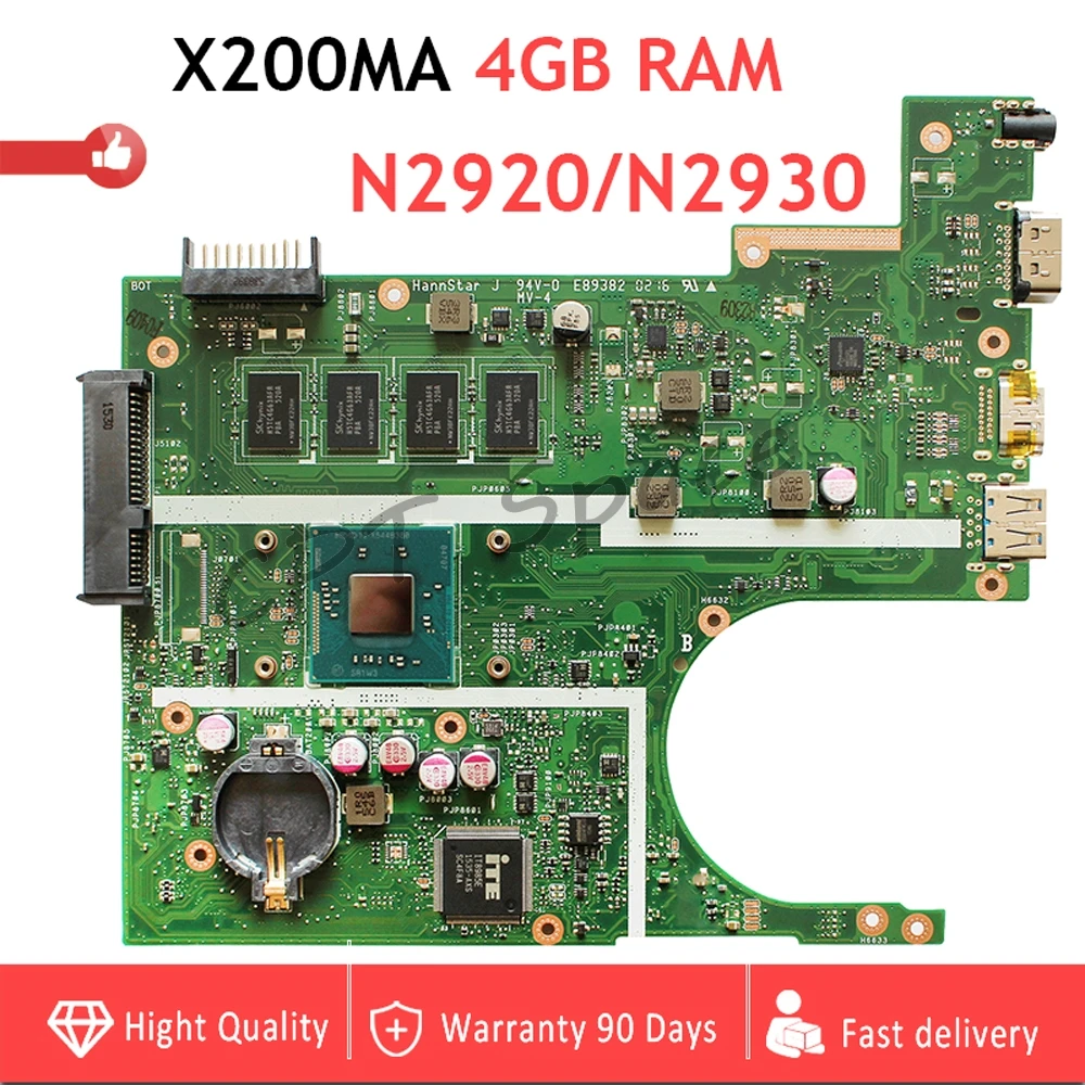 

4GB RAM X200MA motherboard REV2.1 CPU:N2930 For ASUS K200MA F200MA X200MA X200M Laptop MainboardSame 100% tested intact