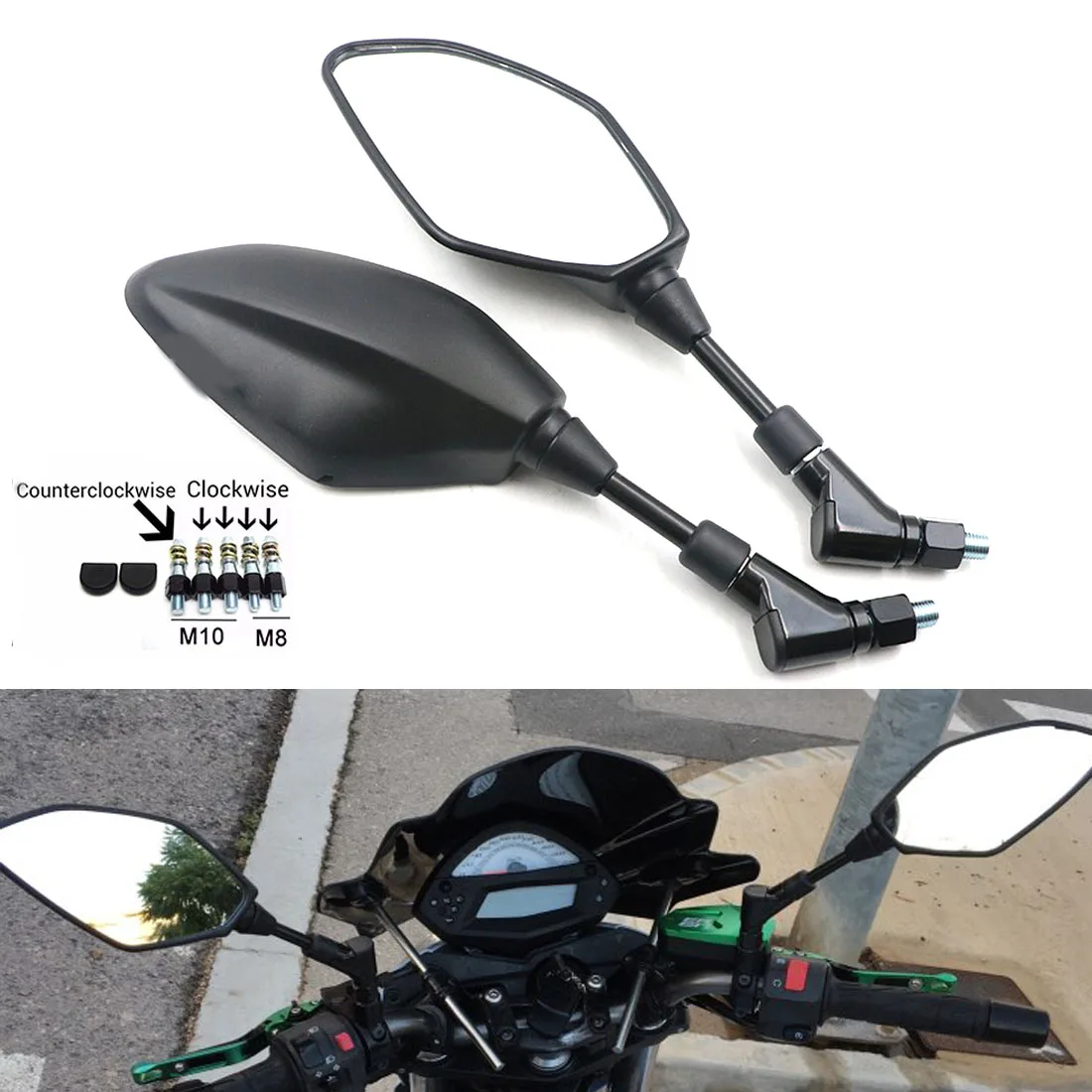 

For Yamaha R3 MT07 MT09 R25 FZ6 FZ8 MT-03 Rear View Rearview Mirrors for BMW For Kawasaki Z750 Z800 Z1000 ER6N Accessories