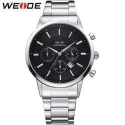 Лидер продаж WEIDE спортивные часы для мужчин аналоговые кварцевые складная застежка черный циферблат человек 30 м