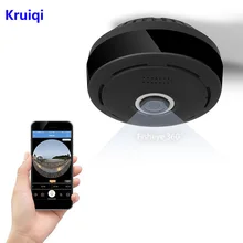Kruiqi 360 Degree 960P HD Panoramic Wireless IP Camera CCTV WiFi Home Surveillance Security Camera System Indoor Remote Camera 960p 1080p hd wireless panoramic camera mobile phone remote 360 degree surveillance wifi ir night vision camera home monitoring