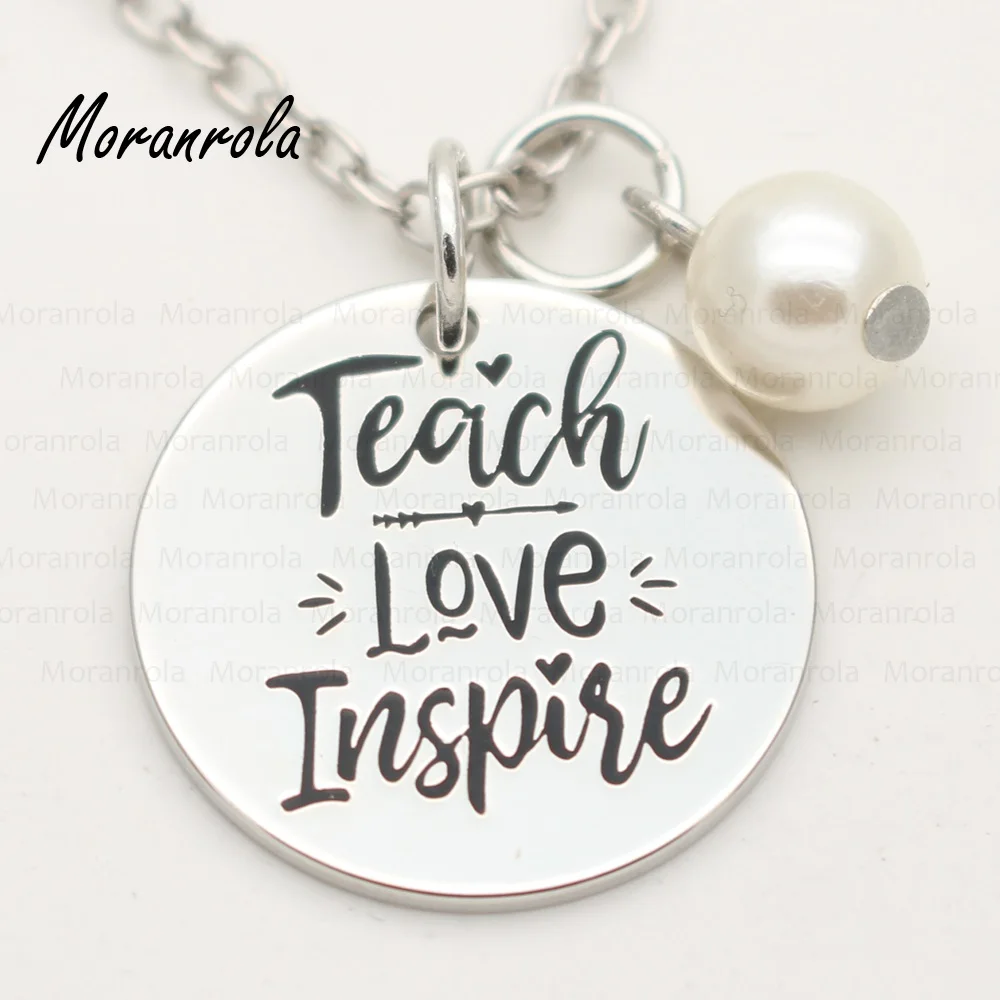 Новое поступление ожерелье и брелок с надписью Teach Love Inspire подарок на День учителя