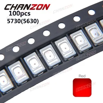 100pcs SMD Chip LED 5730 5630 Red 0.2W Surface Mount SMT Beads 0.2 W 60mA DC 2V Ultra Bright Light Emitting Diode 625nm LED Lamp