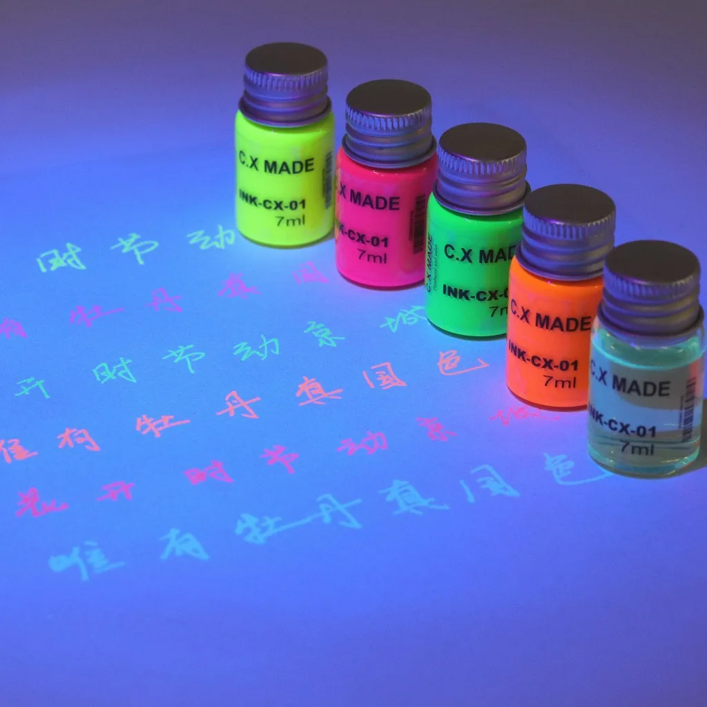Fountain Glass DIP Pen Creative UV Light Fluorescent Ink - China