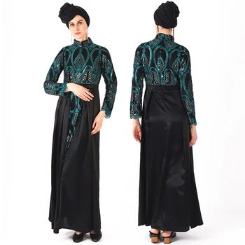 

Sequin Abaya Dubai Arabic Turkey Muslim Hijab Dress Kaftan Islamic Clothing Women Ramadan Elbise Caftan Robe Musulmane Longue