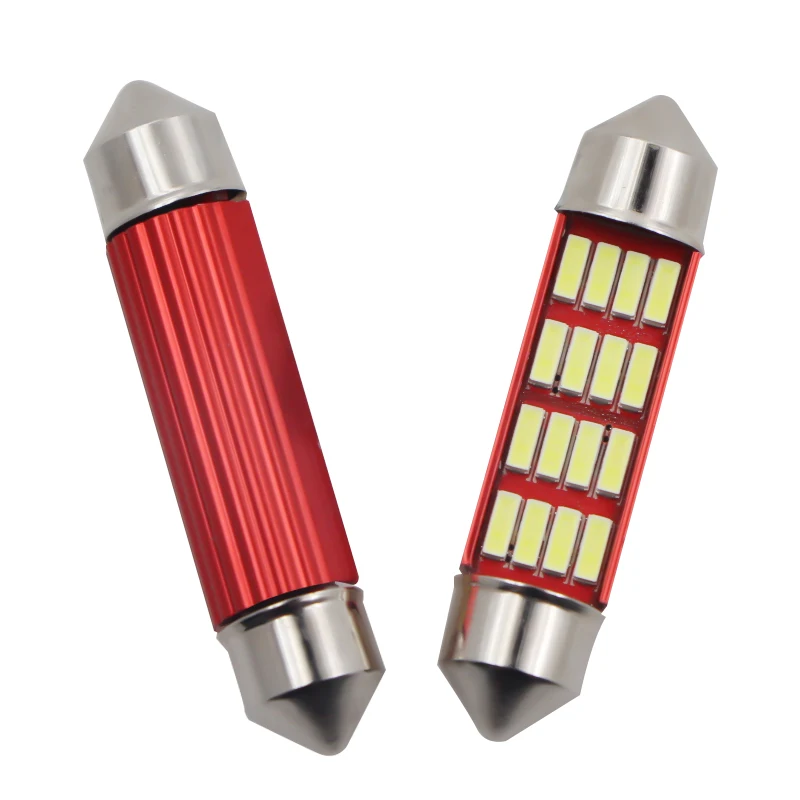 1 sztuk nowe części samochodowe LED żarówki lampy C5W nie błąd 31,36, 39,42mm festoon C10W 4014 SMD styl wnętrza samochodu lampa zewnętrzna Canbus -