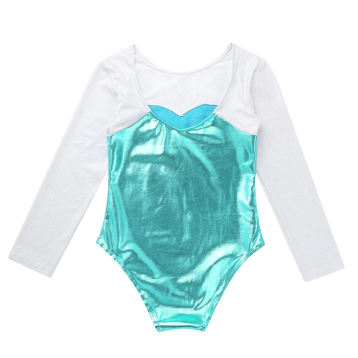 Toddler Baby Girl Swimwear Long Sleeve Shiny Metallic Rhinestone Swimwear Kids Swimsuit One Piece Children Bathing Suit Summer