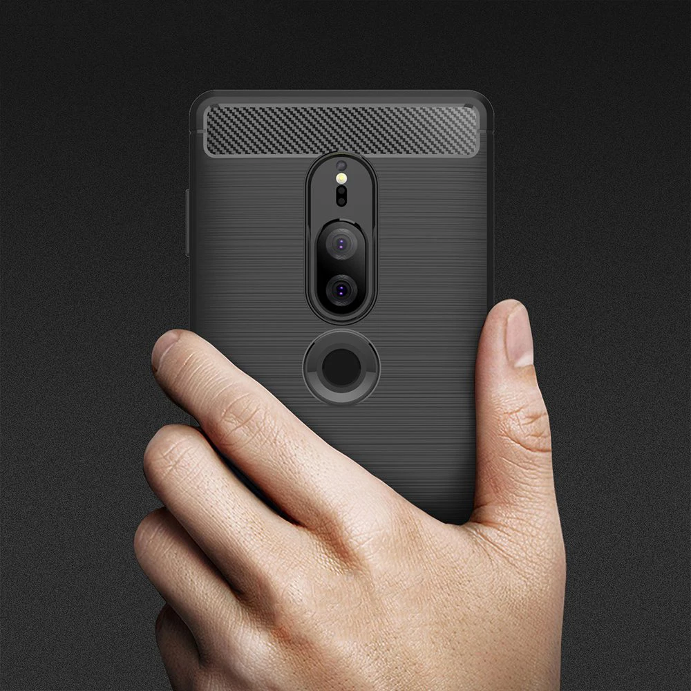 

Luxury Phone Case For Sony Xperia XZ2 Case Silicon Carbon Fiber Cover For Sony Xperia XZ2 Compact Case For Sony XZ1 Compact Capa
