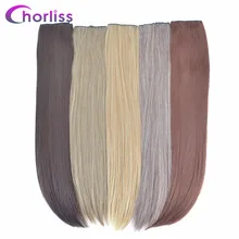 Chorliss 60 см длинные прямые заколки для наращивания волос жучок белый блонд Женские синтетические цельные заколки высокотемпературный волокно