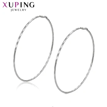 

Xuping Rhodium Color Plated Hoops Earrings for Girls Environmental Copper Classic Jewelry Christmas Gift S126.2-97697