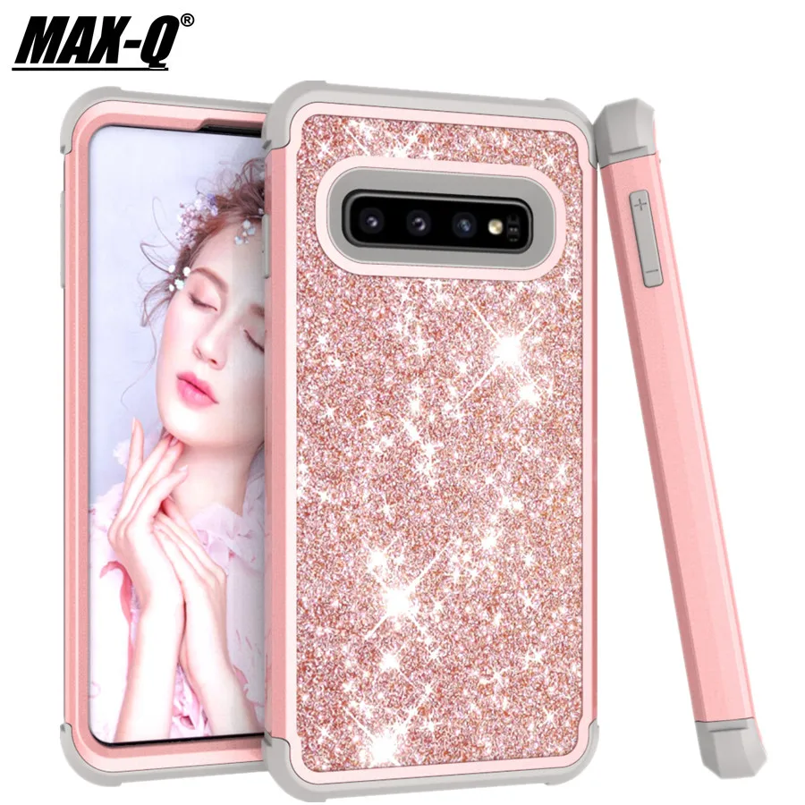 Роскошный блеск чехол для телефона samsung Galaxy S10 Силикон + PC противоударный Броня