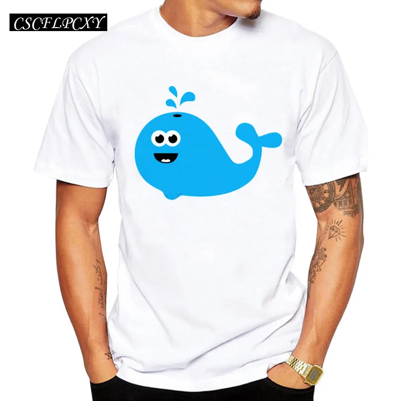 Asian-Size-Cute-Happy-Cartoon-Whale-printed-men-customized-t-shirt-short-sleeve-casual-fashion-animal