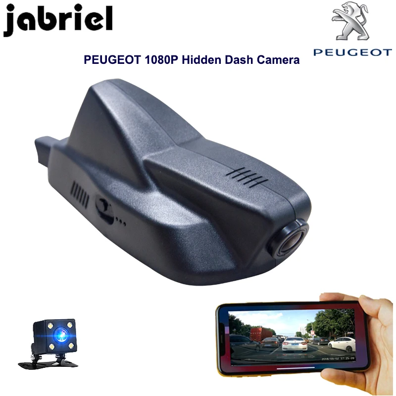 Jabriel скрытый wifi Автомобильный видеорегистратор для 2015 2016 2017 2018 PEUGEOT 2008 Авто 1080P