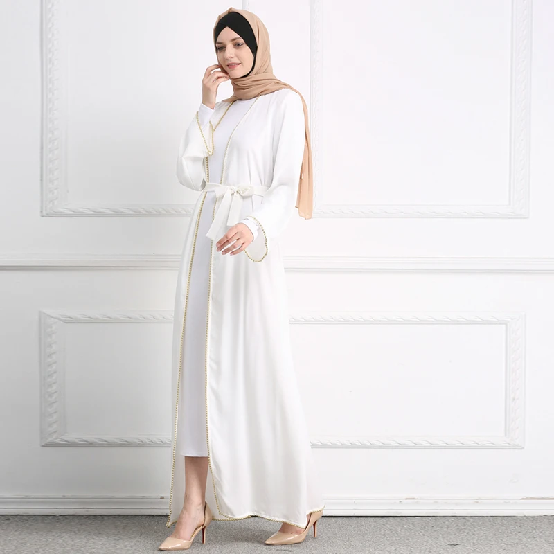 Buytiz мусульманское abaya Бисероплетение Макси платье кардиган длинные халаты