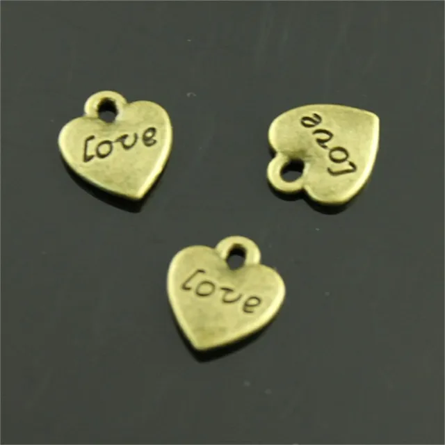 20pcs Tiny Heart Love Charms Love Heart Charms Double Sided Love Heart ...