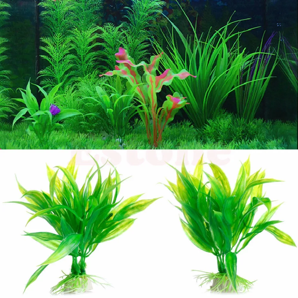 Tangki Ikan Dekorasi Aquarium Hijau Buatan Plastik Air Rumput
