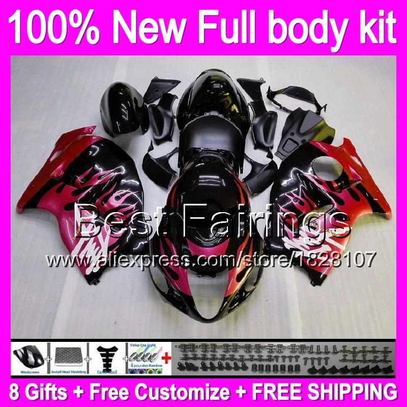

Fairing For SUZUKI Hayabusa Red flames GSXR1300 96 97 98 99 00 01 15B16 GSXR 1300 GSX R1300 GSXR-1300 02 03 04 05 06 07 +Decal
