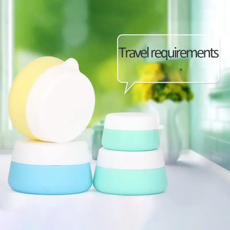 

3 PCS 10ml 20ml Cream Cosmetic bottles Silicone Refillable Jars with Sealed Lids Travel Home Cosmetics Creams Lotions Empty Bott