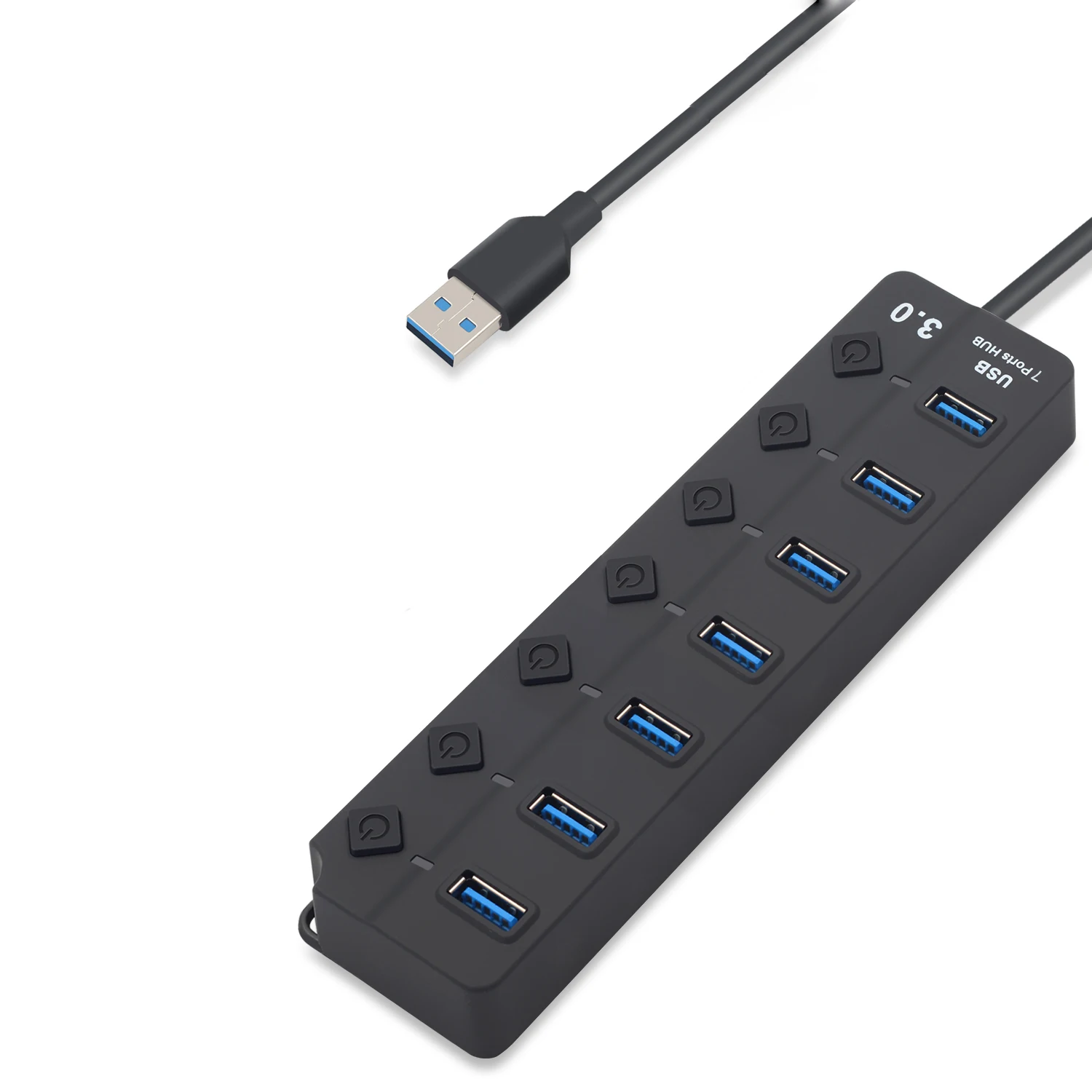 Usb-хаб 3,0 высокоскоростной 4/7 порт USB 3,0 концентратор разветвитель вкл/выкл переключатель с ЕС/США адаптер питания для MacBook ноутбука ПК - Цвет: 7 Ports hub