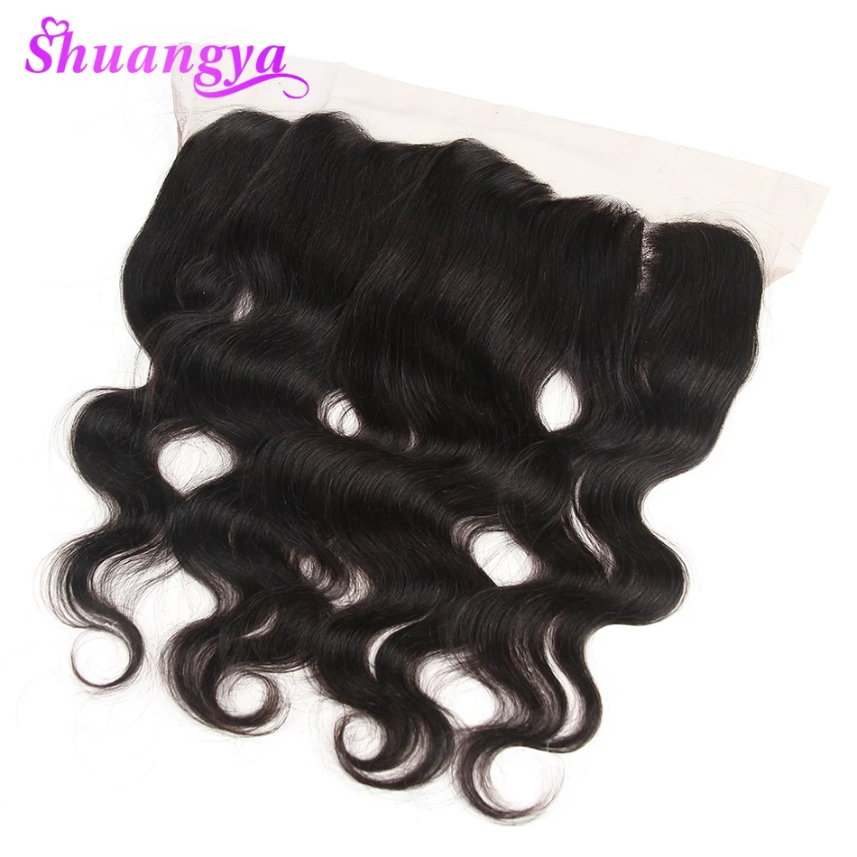 

Body Wave Lace Frontal Closure 13x4 Ear To Ear Free Part Lace Frontal 130% Density Remy 100% Human Hair 10"-20" Shuangya Hair