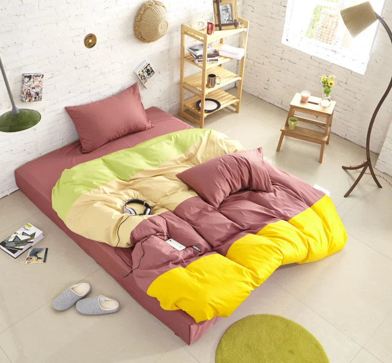Cheap Comforter Sets 4pcs Twin Full Queen Size Fitted Sheet Plain