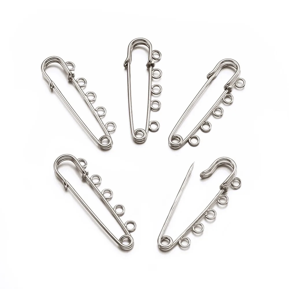 Pandahall 5pcs Iron Kilt Pins Jewelry Findings Platinum