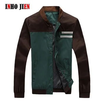 

Autumn Men Jacket Korean Slim Short Color Matching Collar Men's Cotton Large Size Spring Baseball Bomber Jackets and Coats M-5XL