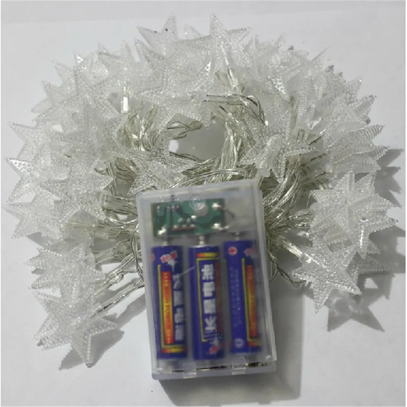 LED Party Fairy Lights Battery Operated Five-pointed Star LED string lights for Wedding Xmas Party Outdoor Indoor use 1-2