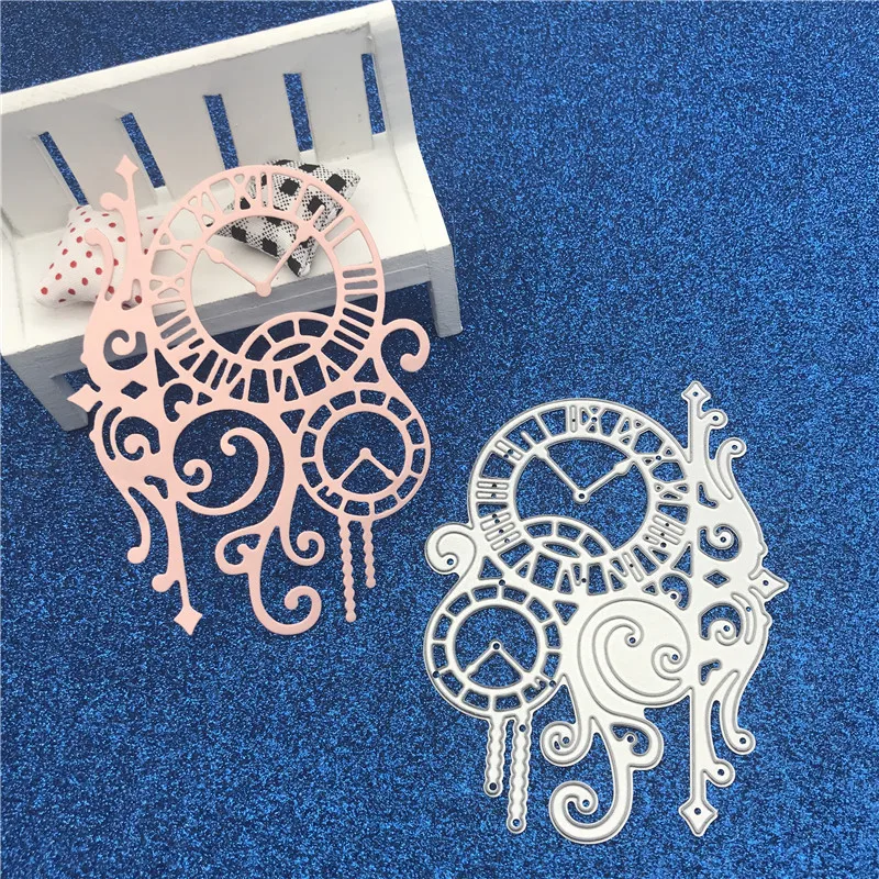 

Vintage Clock Shape Metal Cutting Dies Stencil Scrapbooking Photo Album Card Paper Embossing Craft DIY