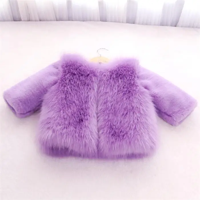 

2016 Winter warmBaby girls fur Jackets man-made fur thick Outerwear girls Faux fur coat Vetement Fille 1-9Y  J0165