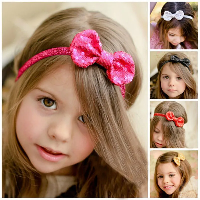 Повязка на голову детская 10 шт./лот 14 цветов 3 дюйма|sequin bows|hair accessorieshair accessories free