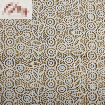 

5yards /lot Three-dimensional flower hollow embroidery water-soluble lace fabric white wholesale