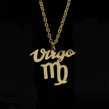

12 constellation stainless steel pendant necklace gold virgo letter necklace silver men and women jewelry Valentine's Day gift