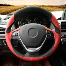 OLPAY черная замша красное кожаное рулевое колесо Крышка для BMW F20 2012- F45- F30 F31 F34 мягкие удобные прочные