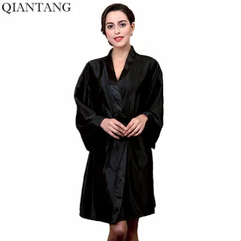 

New RED Women's Faux Silk Kimono Robe Bath Gown Yukata Nightgown Fashion Lady Sleepwear Sleepshirts Pijama Mujer One Size Y8850